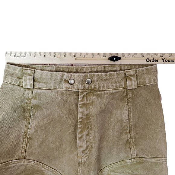 Lacausa Diego Trousers Sz 8 Cargo High Rise Cotton Denim $195 Sand Mineral Wash - Picture 10 of 12